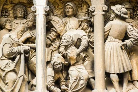 Interior of gothic cathedral of St. Lorenz, Nuremberg, Germany Stock Photos