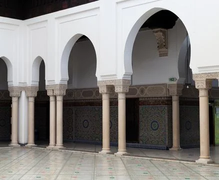 Interior of The Grand Mosque of Paris 스톡 사진