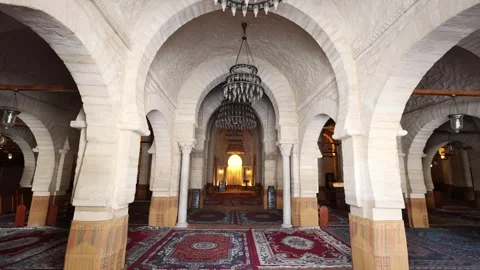 Interior of Great Mosque in Sousse, Tunisia Stock Footage 275790876