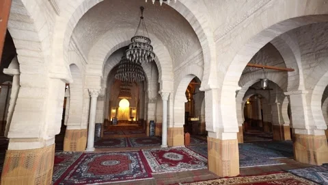 Interior of the Great Mosque in Sousse, Tunisia Stock Footage 303673628