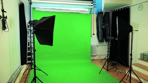 The interior of a green screen studio Stock-Footage 78560627