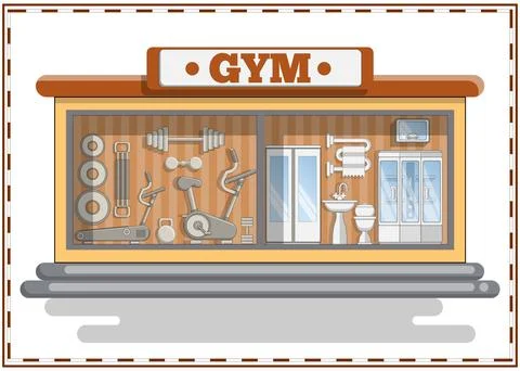 The interior of the gym. Stock Illustration