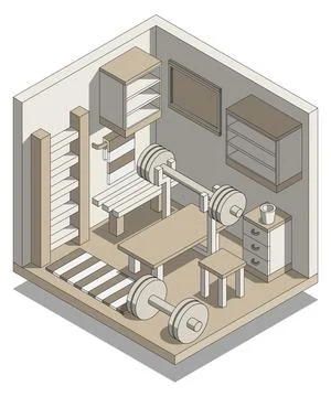 The interior of the gym. Stock Illustration