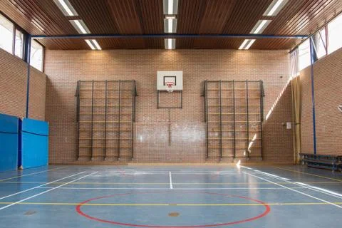 Interior of a gym at school Stock Photos