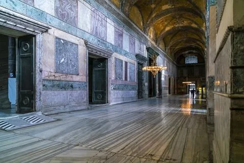 Interior of Hagia sofie or Aya sophia former church museum and mosque Stock Photos