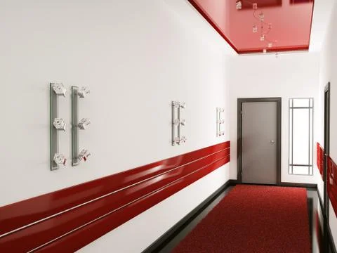 Interior of hall 3d render Stock Illustration