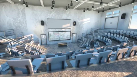 The interior of the hall of audience for the lecture render 3D Stock Footage 73488106