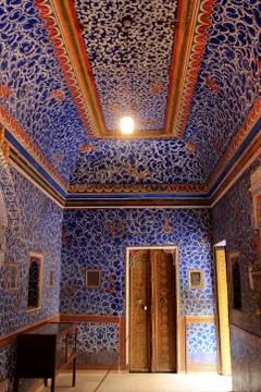 Interior of Hall at Junagarh Fort Stock Photos