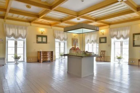 The interior of the hall with the layout of the Priory Palace in Stock Photos