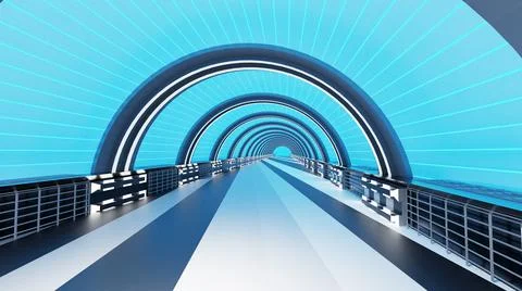 Interior hallway 3d rendering of future Stock Illustration