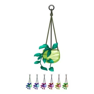 Interior hanging planter cartoon vector graphic 스톡 일러스트