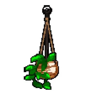 Interior hanging planter pixel art vector illustration Stock Illustration