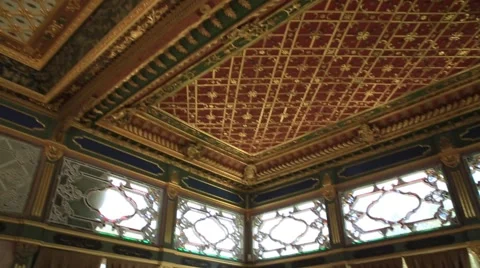 Interior of the Harem inside the Topkapi Palace in Istanbul, Turkey. Stock Footage 63352930