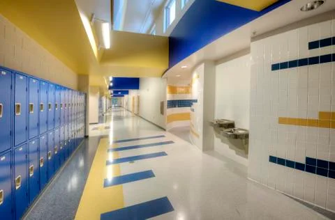 Interior of High School Stock Photos