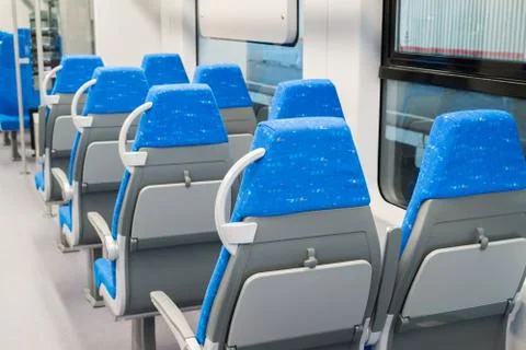 Interior high-speed electric train in a Moscow, Russia Stock Photos