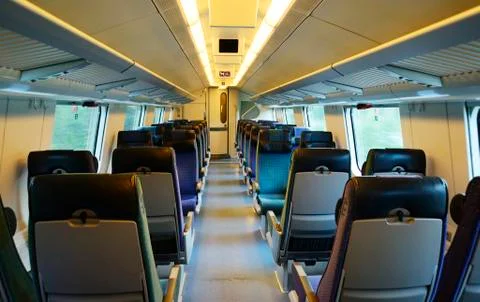 Interior of an high speed train car Stock Photos