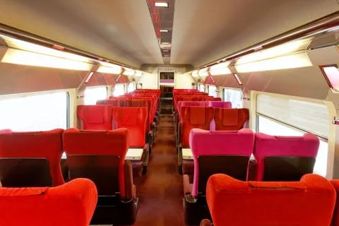 Interior of the high-speed train Stock Photos