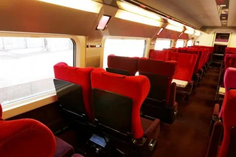 Interior of the high-speed train Stock Photos