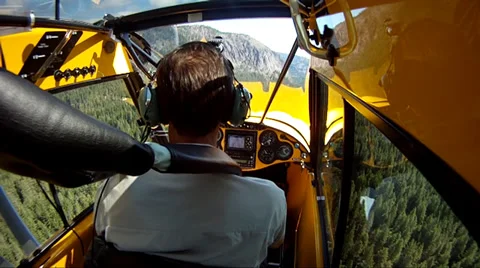 Interior Highwing Airplane Flying Stock Footage 36841127