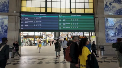 Interior of historic train station. Stock Footage 327686064