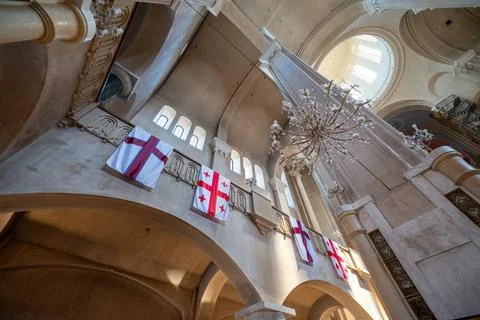 Interior of the Holy Trinity Cathedral, main cathedral of the Georgian Orth.. Foto stock