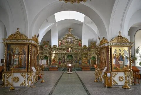 Interior of Holy Trinity Cathedral in Raifa, Russia Stock Photos
