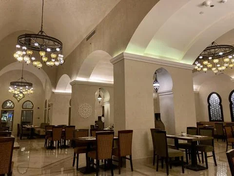 Interior of hotel restaurant Stock Photos