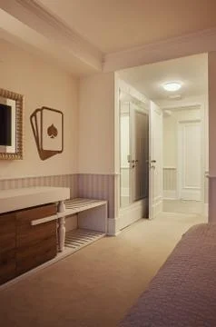 Interior of a Hotel Room Stock Photos