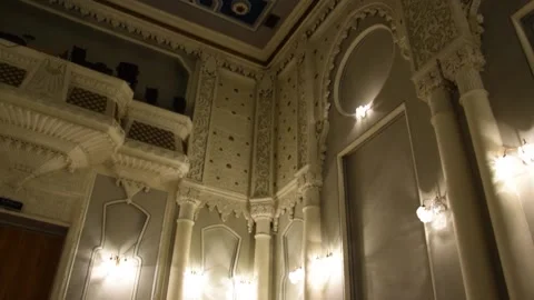 Interior of the House of Actor, premises of the Karaite kenes in Kiev Stock Footage 164840480