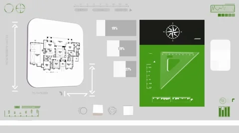 Interior House - Construction plan - green 01 Stock Footage 61801637