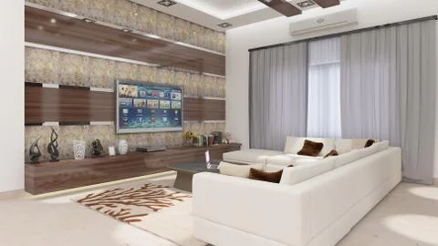 Interior illustration rendering of bedroom dressing bathroom drawing room liv Illustrazione stock