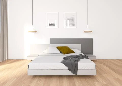 Interior image of a fully equipped bedroom Ilustração Stock