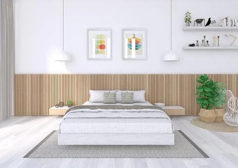 Interior image of a fully equipped bedroom Stock Illustration