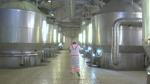 Interior of Industrial Sugar Refinery Stock Footage 342022917