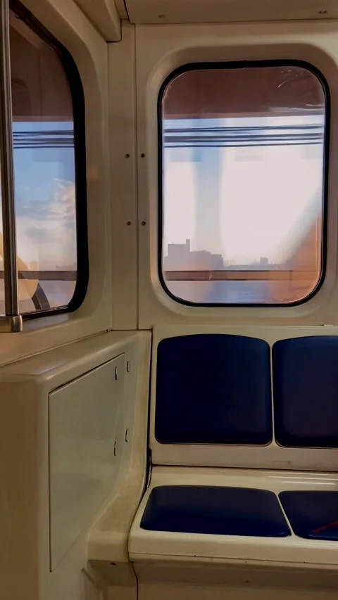 Interior inside a elevated subway train Stock Footage 211490809