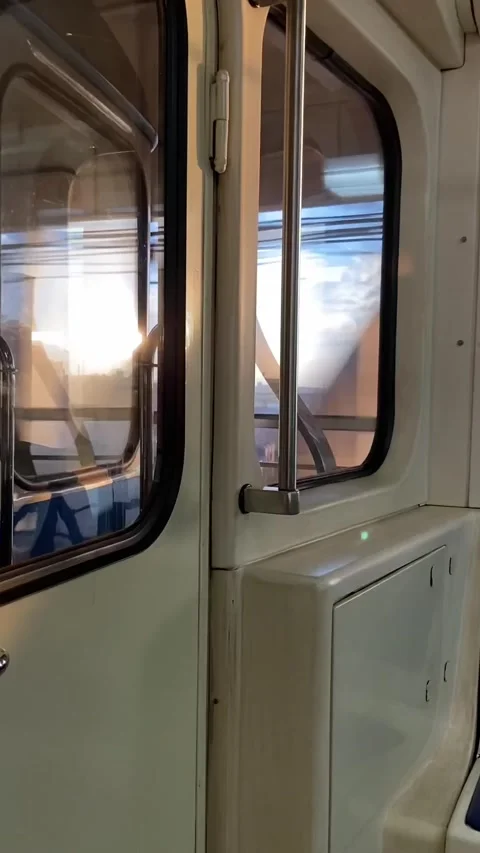 Interior inside a elevated subway train Stock Footage 211490857