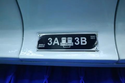 Interior inside an executive train. hook. electric plugs. drinking stand. S.. Stock Photos