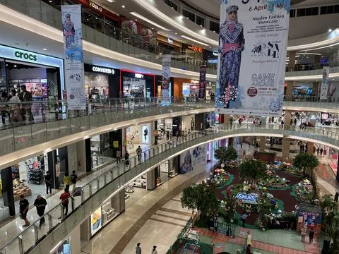 Interior inside Pakuwon Mall which is located in Yogyakarta. Stock Photos