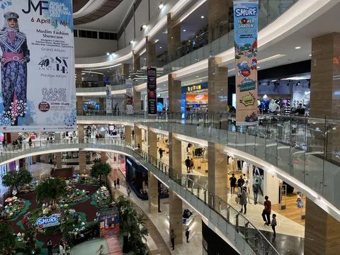 Interior inside Pakuwon Mall which is located in Yogyakarta. Stock Photos