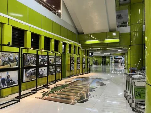 Interior inside a station featuring waiting room for passenger Stock Photos