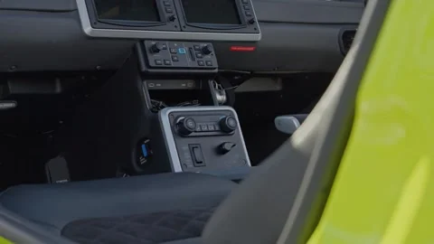 Interior instruments Green Cirrus SR22 G7 Ultralight Aircraft Cockpit Stock Footage 304094642