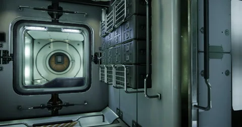 Interior of the International Space Station module during a mission Stock Footage 309184648