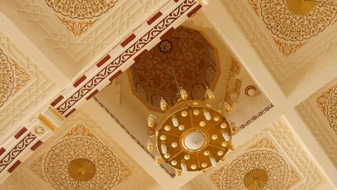 Interior of the Islamic Church Stock Footage 88101182