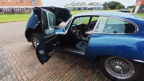 The interior of the Jaguar E-type 4.2 (1966) Stock-Footage 116302885
