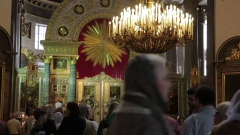 Interior Of Kazan Cathedral vertical pan Stock-Footage 84655827
