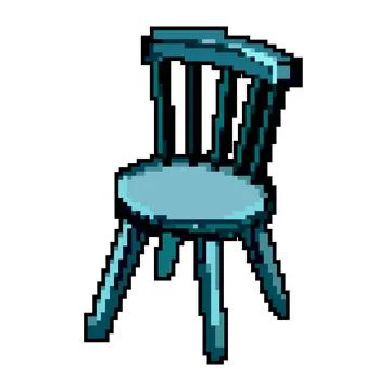 Interior kid chair game pixel art vector illustration Stock Illustration