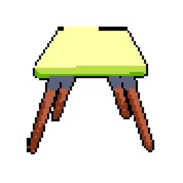 Interior kid table pixel art vector illustration Stock Illustration