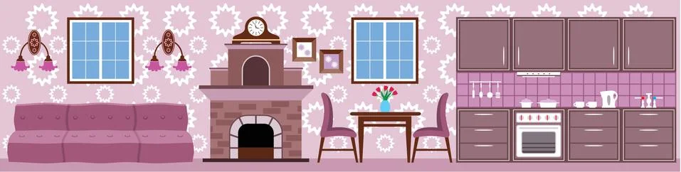 Interior of kitchen Illustrazione stock