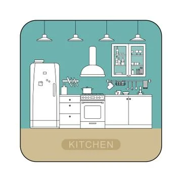 Interior of kitchen. Stock Illustration