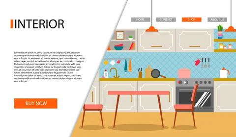 Interior of a kitchen Stock Illustration